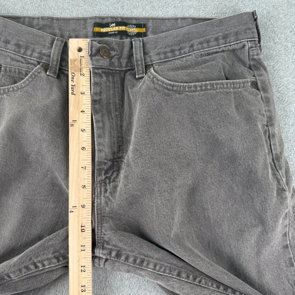 Lee Jeans Mens 36x32 Gray Regular Fit Straight Leg Denim Pants 2008979 Cotton
